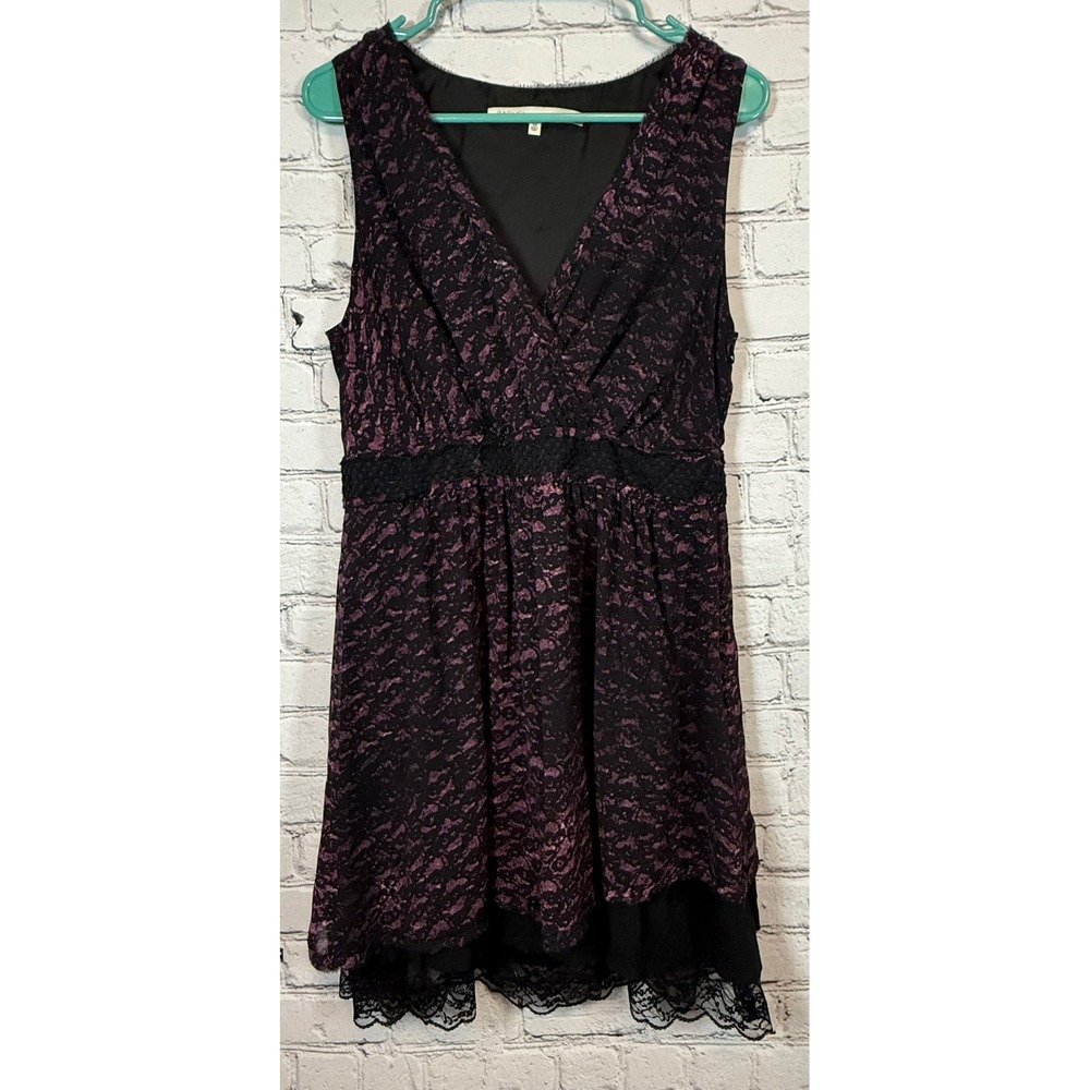 Rachel Roy Lace‎ Dress V-Neck Sleeveless Black Purple Size 10